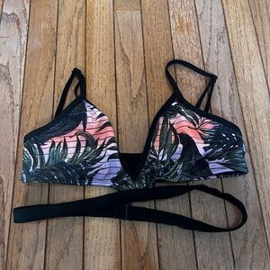 Tropical Print Bikini Top